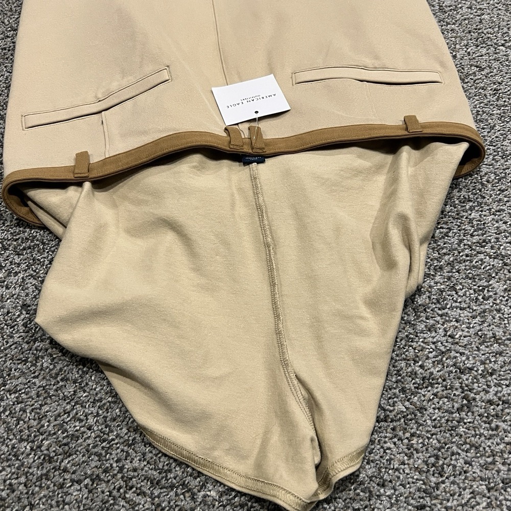 American Eagle Skirt Womens S Cream Mini Stretch Preppy Skort Zip Fly - Picture 4 of 11
